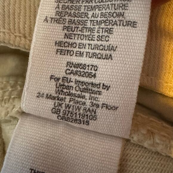 We The Free Distressed Ivory Denim Mini Skirt Button Fly Women Size 28 - Picture 9 of 9